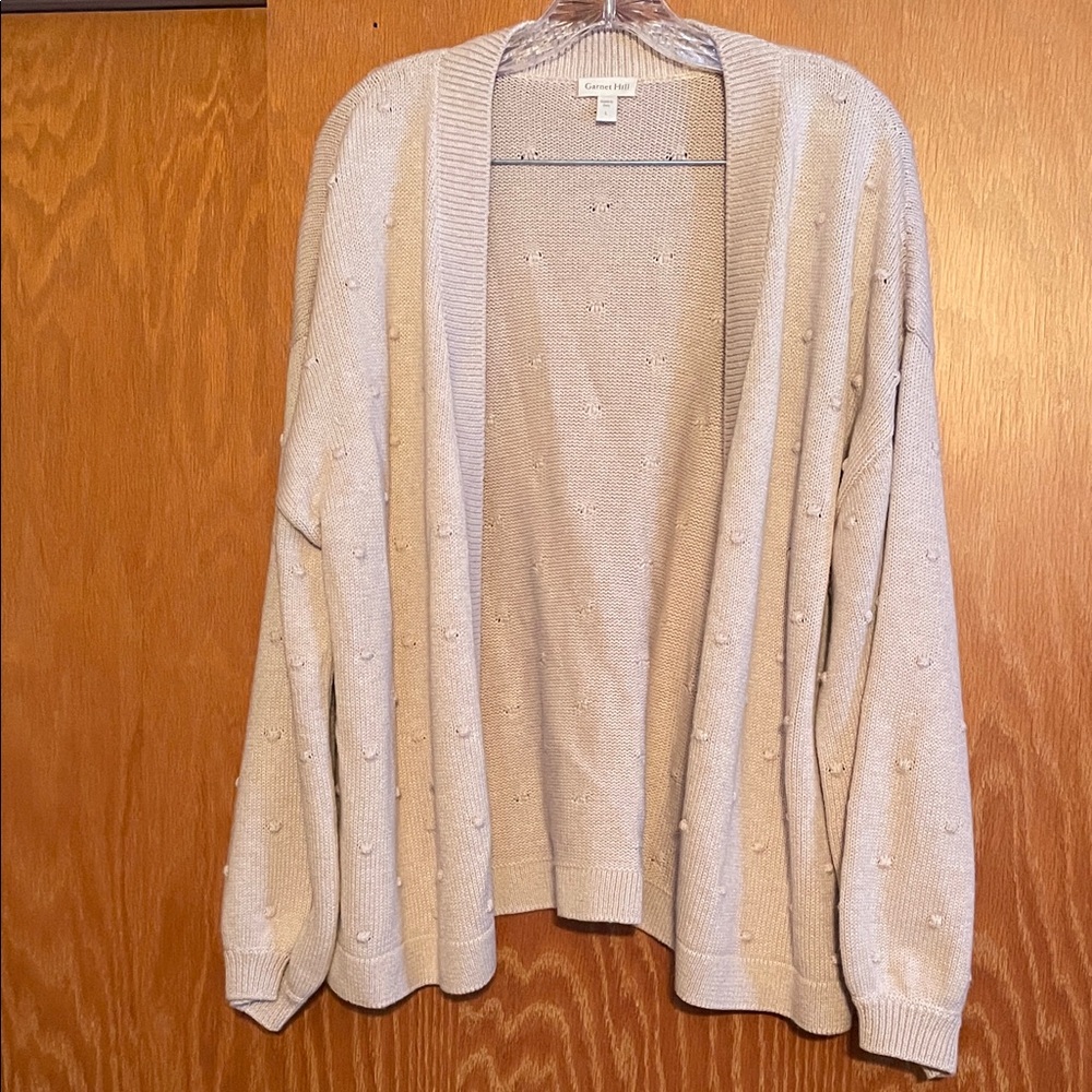 Women's Cream Open-Front Sweater